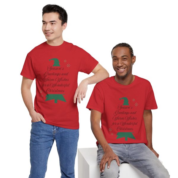Christmas Tree Red Color Tshirt For Unisex Heavy Cotton Tee