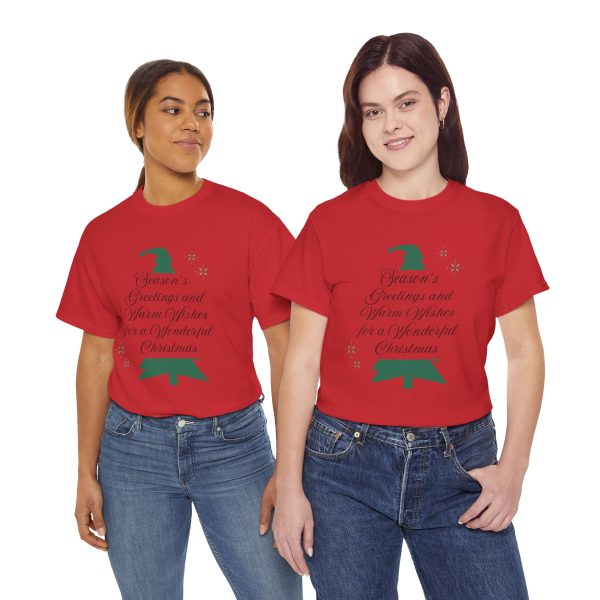 Christmas Tree Red Color Tshirt For Unisex Heavy Cotton Tee
