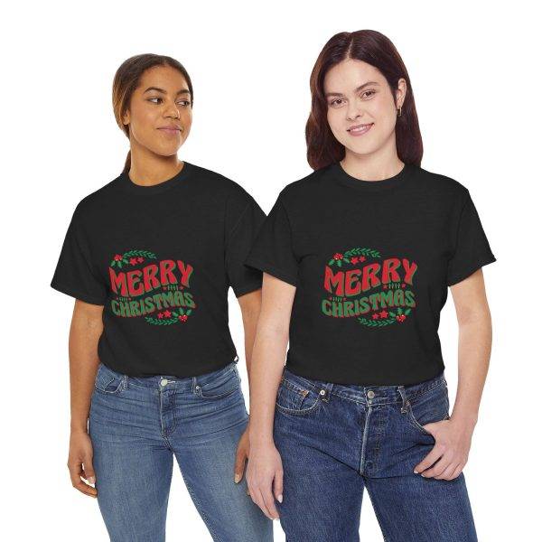 Merry Christmas Black Color T-Shirt For Unisex Heavy Cotton Tee