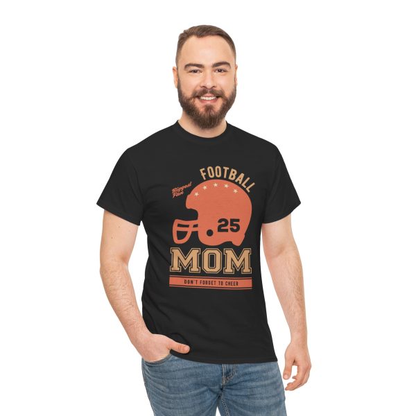 Mother Football Mom Black Color T-Shirt For Unisex Heavy Cotton Tee