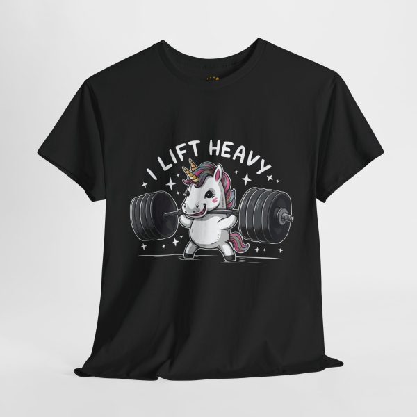 Unicorn Gym Black Color T-Shirt For Unisex Heavy Cotton Tee