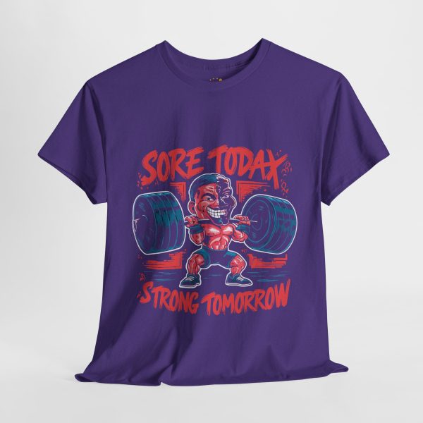 Strong today strong tomorrow lilac color gym Tshirt For Unisex Heavy Cotton Tee