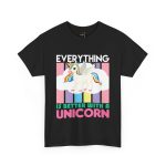 Unicorn Black Color T-Shirt For Unisex Heavy Cotton Tee