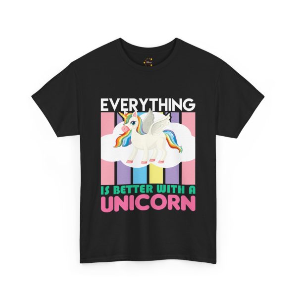 Unicorn Black Color T-Shirt For Unisex Heavy Cotton Tee