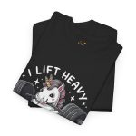 Unicorn Gym Black Color T-Shirt For Unisex Heavy Cotton Tee