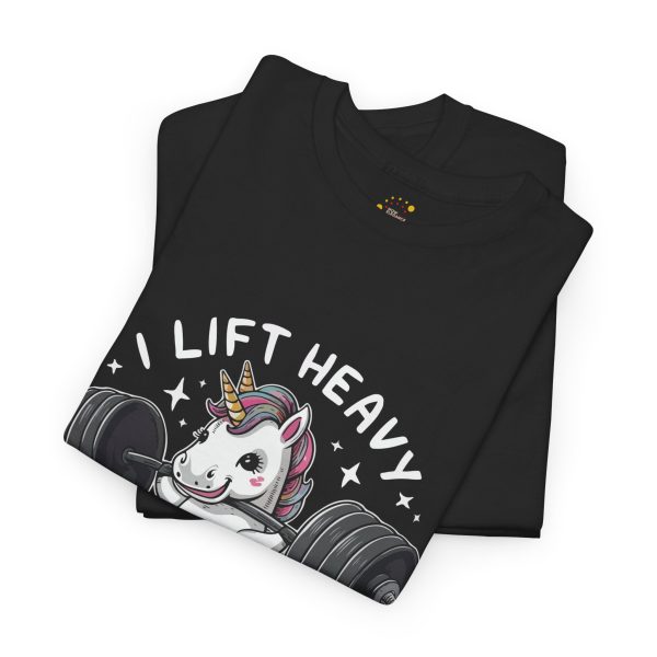 Unicorn Gym Black Color T-Shirt For Unisex Heavy Cotton Tee
