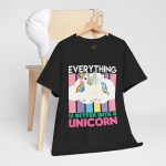 Unicorn Black Color T-Shirt For Unisex Heavy Cotton Tee