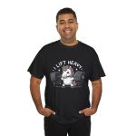 Unicorn Gym Black Color T-Shirt For Unisex Heavy Cotton Tee