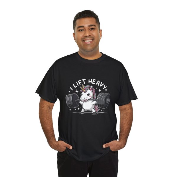 Unicorn Gym Black Color T-Shirt For Unisex Heavy Cotton Tee