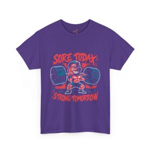 Strong today strong tomorrow lilac color gym Tshirt For Unisex Heavy Cotton Tee Strong today strong tomorrow lilac color gym Tshirt For Unisex Heavy Cotton Tee
