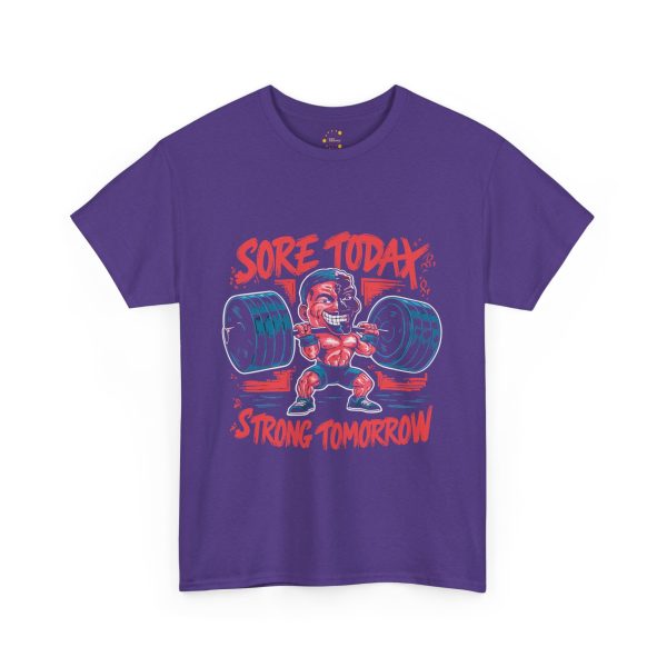 Strong today strong tomorrow lilac color gym Tshirt For Unisex Heavy Cotton Tee