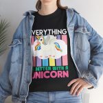 Unicorn Black Color T-Shirt For Unisex Heavy Cotton Tee