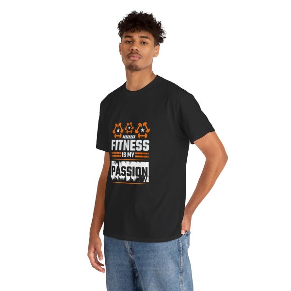 Fitness Is My Passion gym Black color Tshirt For Unisex Heavy Cotton Tee