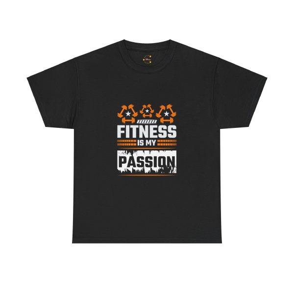 Fitness Is My Passion gym Black color Tshirt For Unisex Heavy Cotton Tee