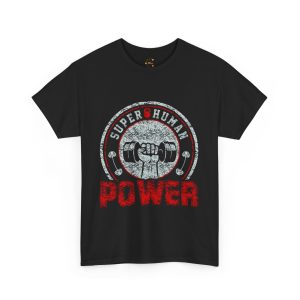 Super human power gym black color Tshirt For Unisex Heavy Cotton Tee Super human power gym black color Tshirt For Unisex Heavy Cotton Tee