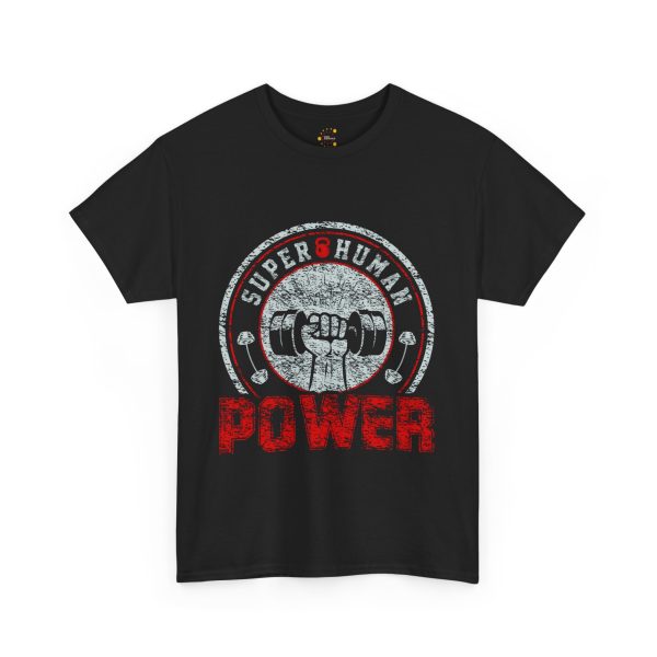 Super human power gym black color Tshirt For Unisex Heavy Cotton Tee