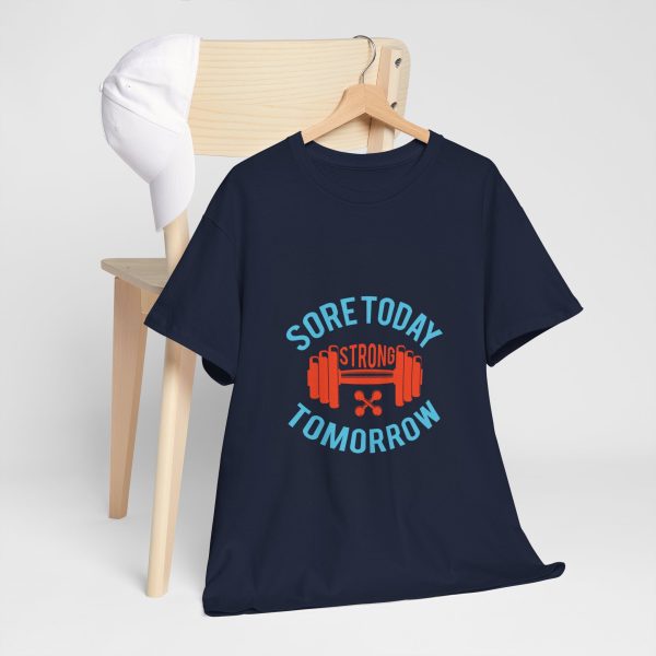 Gym Sore Today Tomorrow Navy Color T-Shirt For Men Heavy Cotton Tee Gym Sore Today Tomorrow Navy Color T-Shirt For Men Heavy Cotton Tee