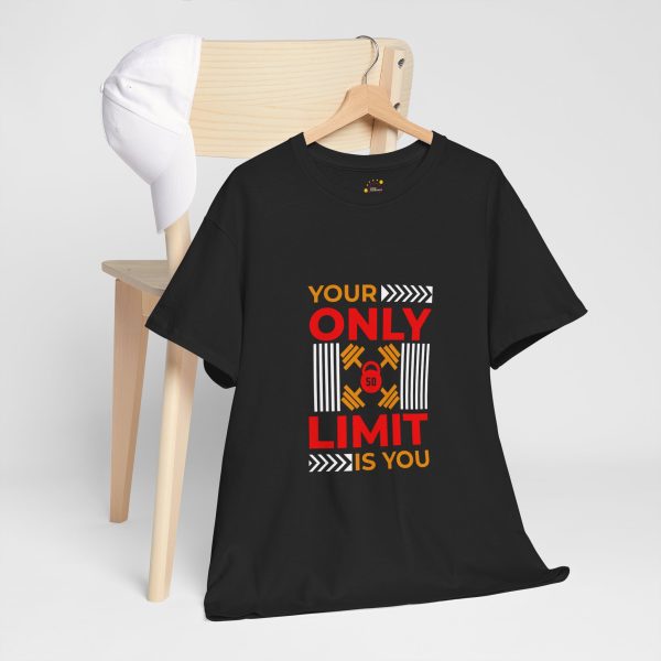 Your only limit is you black color gym for Unisex Heavy Cotton Tee