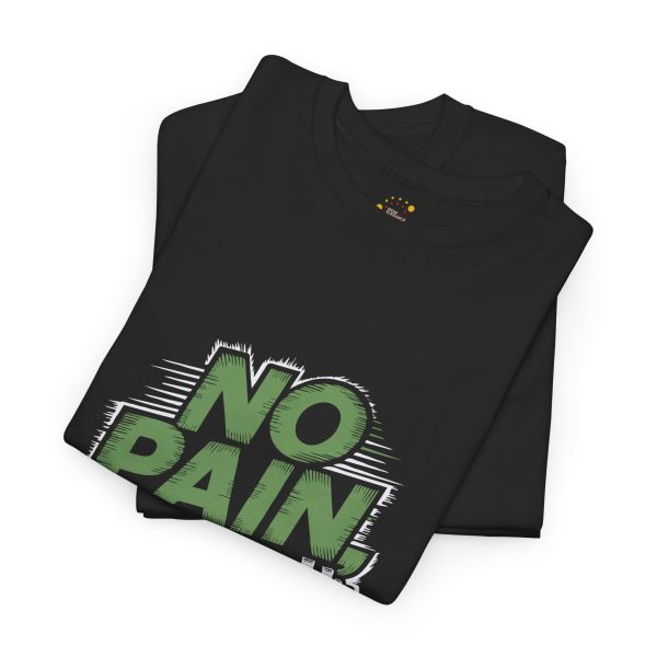 Gym No Pain No Gain Black Color T-Shirt For Unisex Heavy Cotton Tee