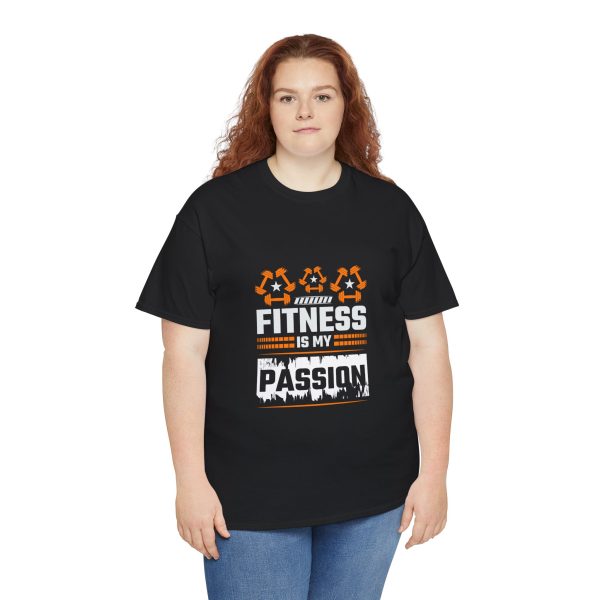 Fitness Is My Passion gym Black color Tshirt For Unisex Heavy Cotton Tee