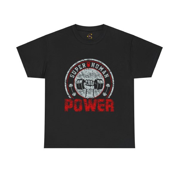 Super human power gym black color Tshirt For Unisex Heavy Cotton Tee