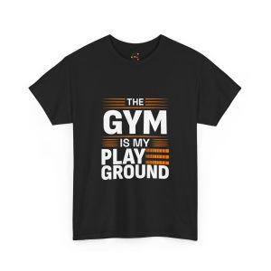The gym is my play ground Black color gym tshirt for Unisex Heavy Cotton Tee