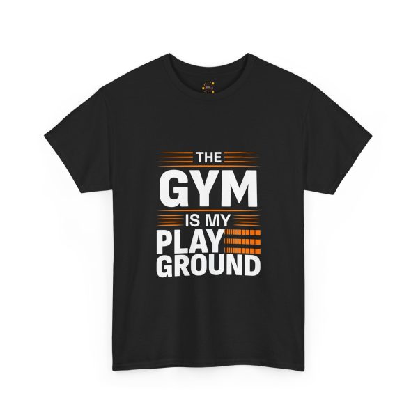 The gym is my play ground Black color gym tshirt for Unisex Heavy Cotton Tee