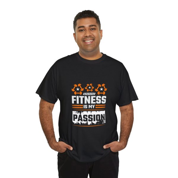 Fitness Is My Passion gym Black color Tshirt For Unisex Heavy Cotton Tee
