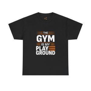The gym is my play ground Black color gym tshirt for Unisex Heavy Cotton Tee