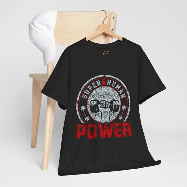 Super human power gym black color Tshirt For Unisex Heavy Cotton Tee