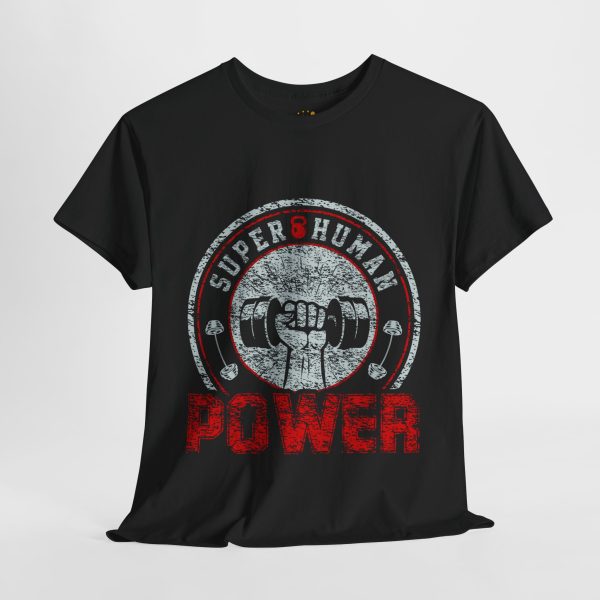 Super human power gym black color Tshirt For Unisex Heavy Cotton Tee