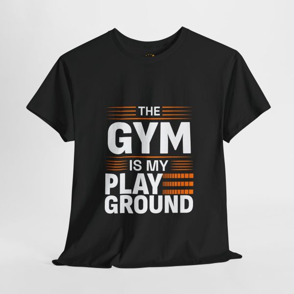 The gym is my play ground Black color gym tshirt for Unisex Heavy Cotton Tee