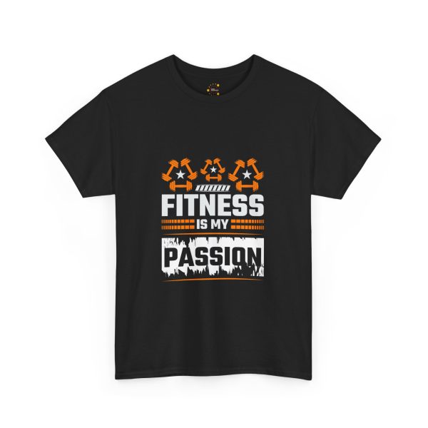 Fitness Is My Passion gym Black color Tshirt For Unisex Heavy Cotton Tee