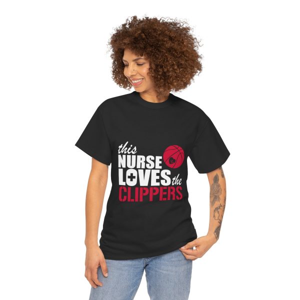 This Nurse Loves The Clippers T-Shirt For Women Heavy Cotton Tee