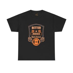 Better bodies Gym Issue Black Color T-Shirt For Unisex Heavy Cotton Tee