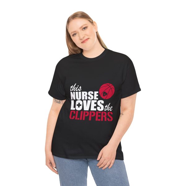 This Nurse Loves The Clippers T-Shirt For Women Heavy Cotton Tee