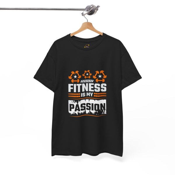 Fitness Is My Passion gym Black color Tshirt For Unisex Heavy Cotton Tee
