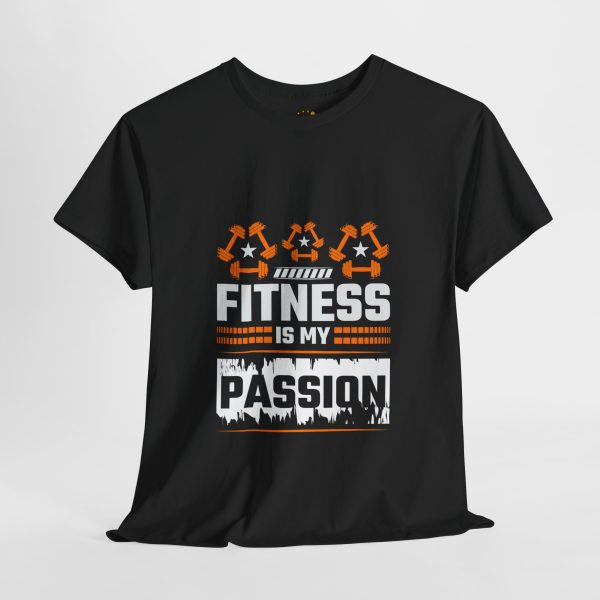 Fitness Is My Passion gym Black color Tshirt For Unisex Heavy Cotton Tee