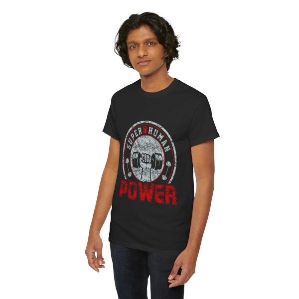 Super human power gym black color Tshirt For Unisex Heavy Cotton Tee