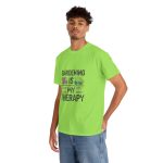 Gardening is My Therapy Unisex Heavy Cotton Tee - Vibrant Green T-Shirt for Plant Lovers