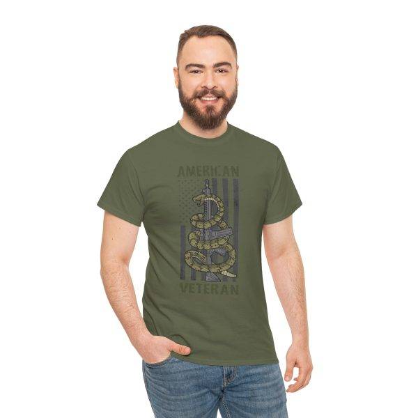 American Veteran Military Green Color T-Shirt For Unisex Heavy Cotton Tee