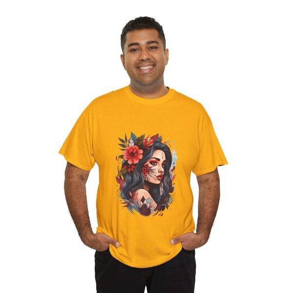 Beauty Women Gold Color T-Shirt For Unisex Heavy Cotton Tee