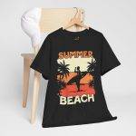 Summer Beach Unisex Heavy Cotton Tee - Relaxed Fit, Tropical Vibe, Perfect for Vacation