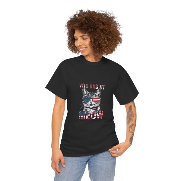 Patriotic Cat Graphic Tee - "You Had Me at Meow" - Unisex Heavy Cotton T-Shirt Patriotic Cat Graphic Tee - "You Had Me at Meow" - Unisex Heavy Cotton T-Shirt