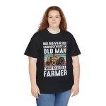 Never Underestimate an Old Man Farmer Unisex Heavy Cotton Tee
