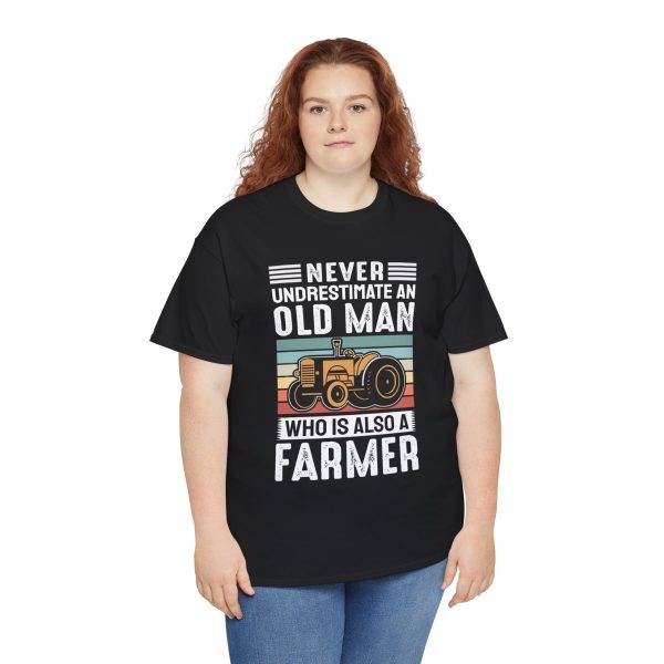 Never Underestimate an Old Man Farmer Unisex Heavy Cotton Tee