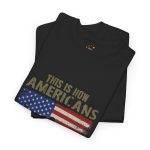 US Army With Flag Black Color T-Shirt For Unisex Heavy Cotton Tee