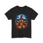 Scarry Halloween Pumpkin Black Color T-Shirt For Unisex Heavy Cotton Tee