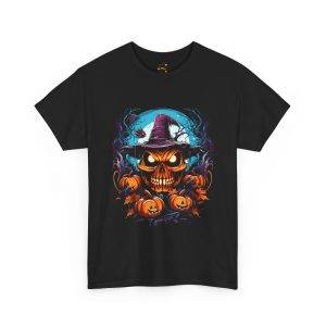 Scarry Halloween Pumpkin Black Color T-Shirt For Unisex Heavy Cotton Tee Scarry Halloween Pumpkin Black Color T-Shirt For Unisex Heavy Cotton Tee