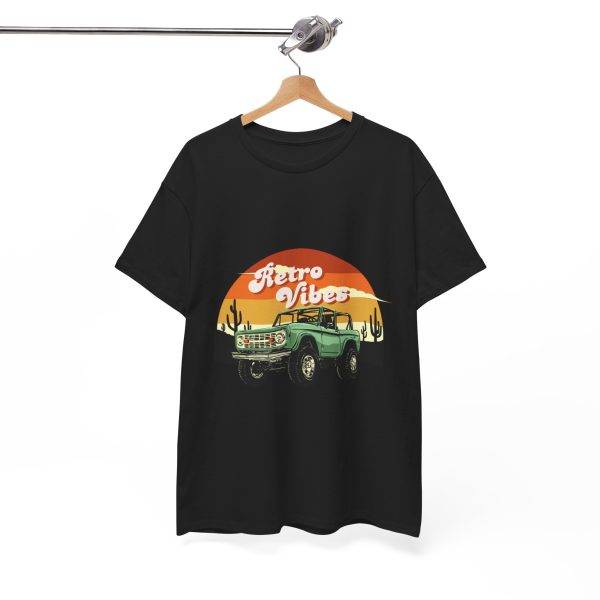 Retro Vibes Black Color T-Shirt For Men Heavy Cotton Tee